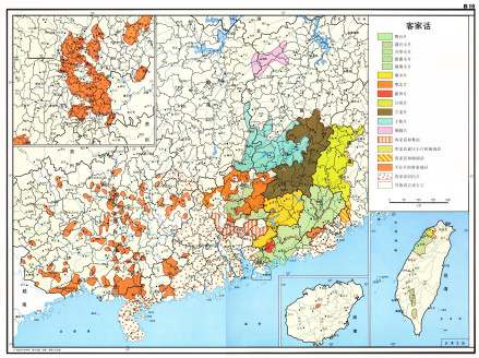 客家话分布图 客家话分布图