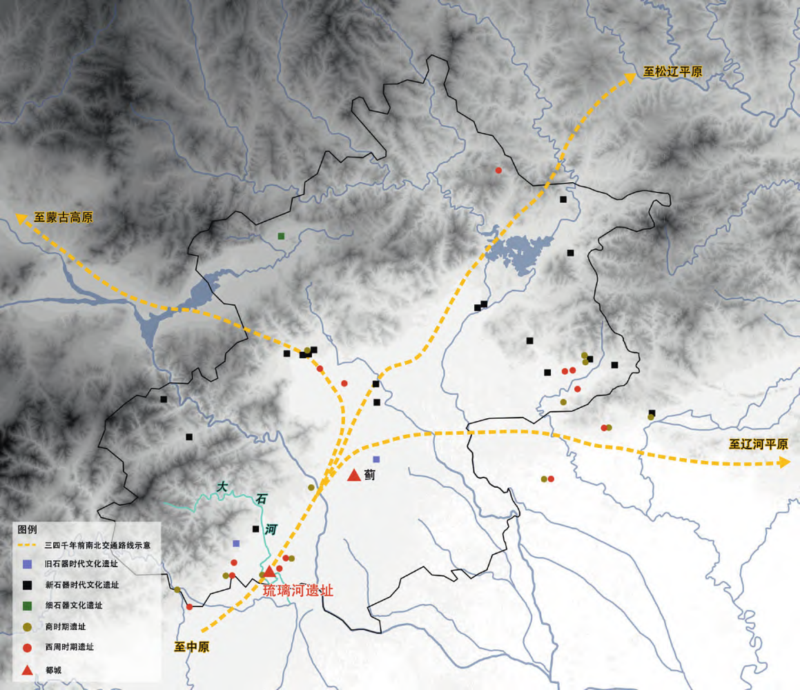 西周时期遗址分布示意图