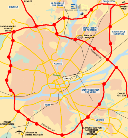 南特市区地图