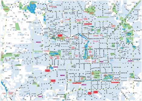  北京市区交通旅游地图