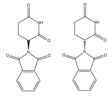 反应停分子的两种手性异构体