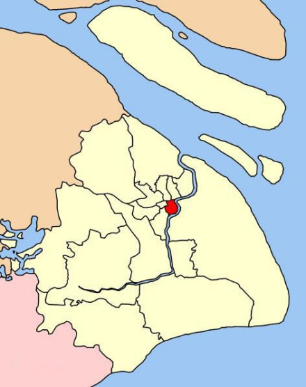 黄浦区在上海市的位置图
