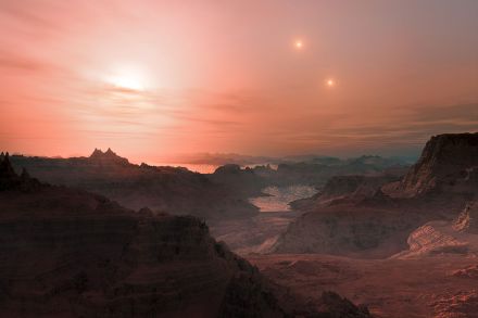 Gliese 667 C c上三个太阳的日落
