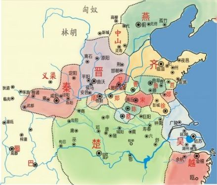 春秋诸侯国分布图