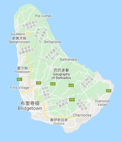巴巴多斯政区地图