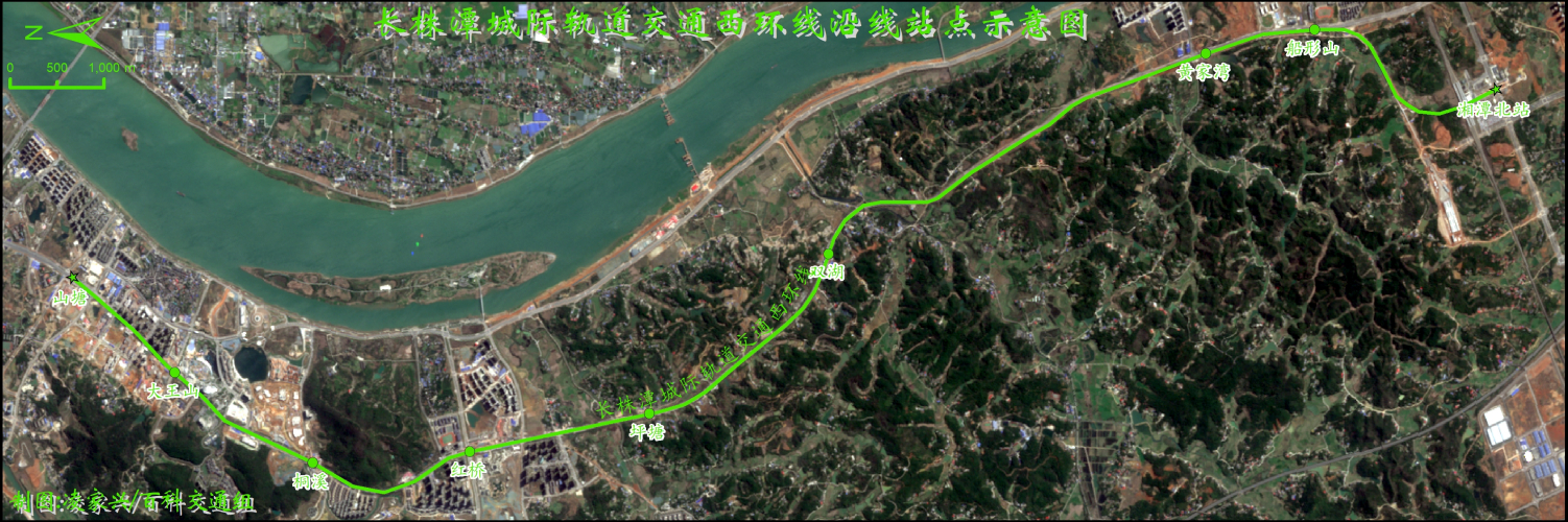 长株潭城际轨道交通西环线沿线车站示意图