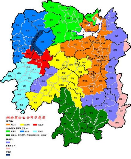 湖南方言分布图