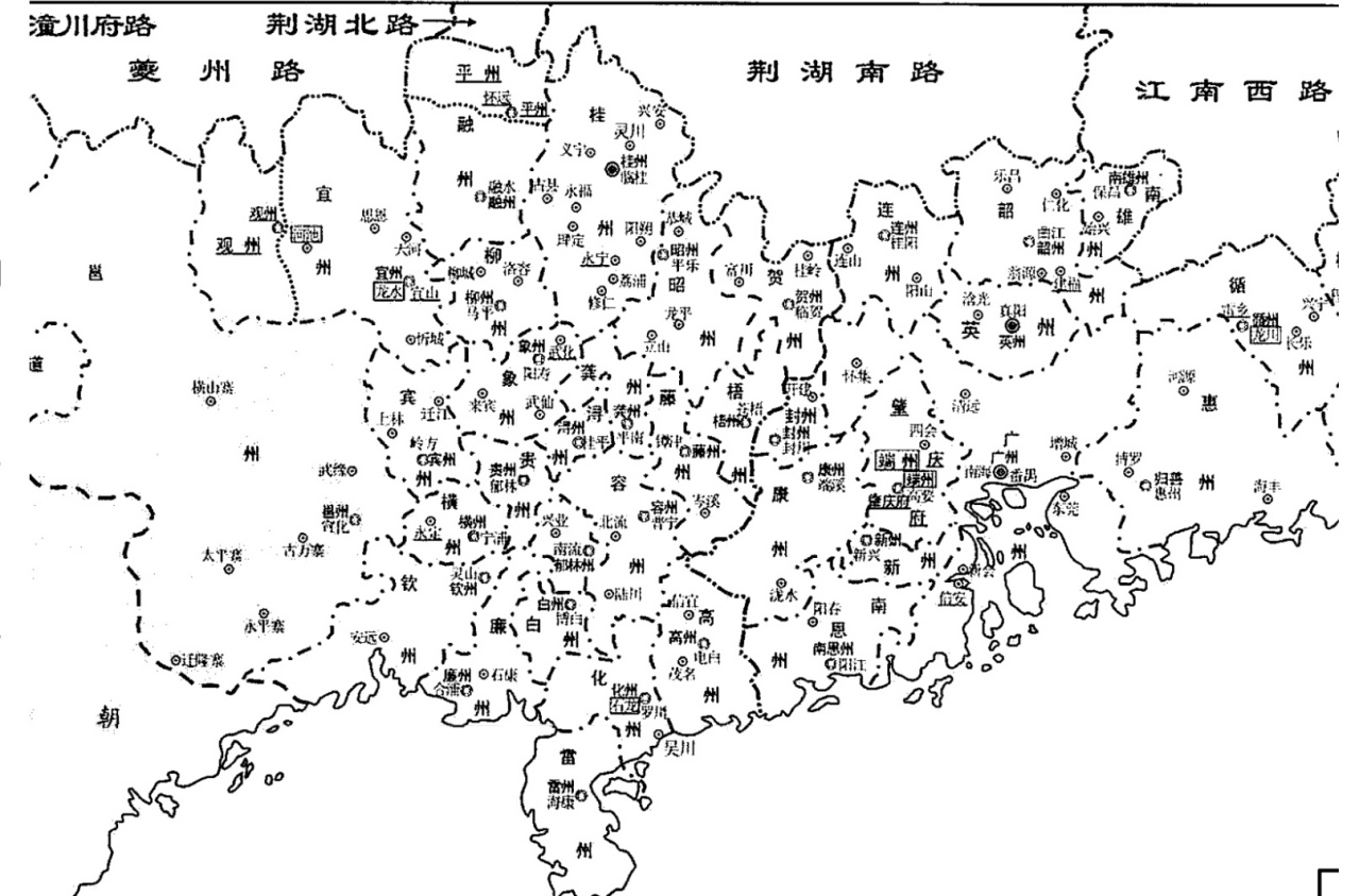 宋朝容州位置示意图 