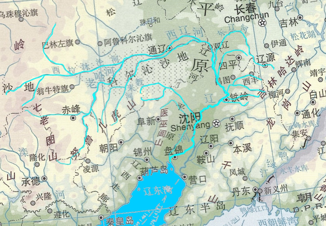 辽河的位置及水系图