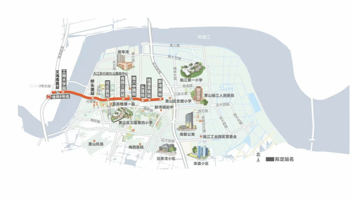 杭州地铁8号线一期工程区位