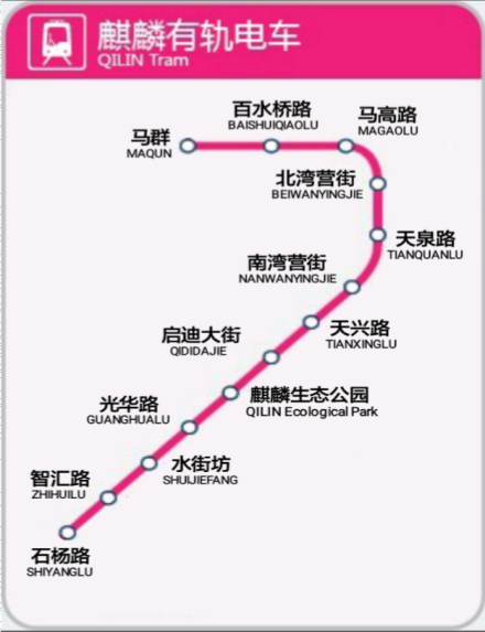 南京麒麟有轨电车线路图