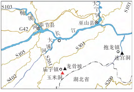 玉米洞遗址位置图