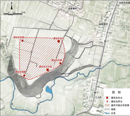 益家堡遗址遗存分布图