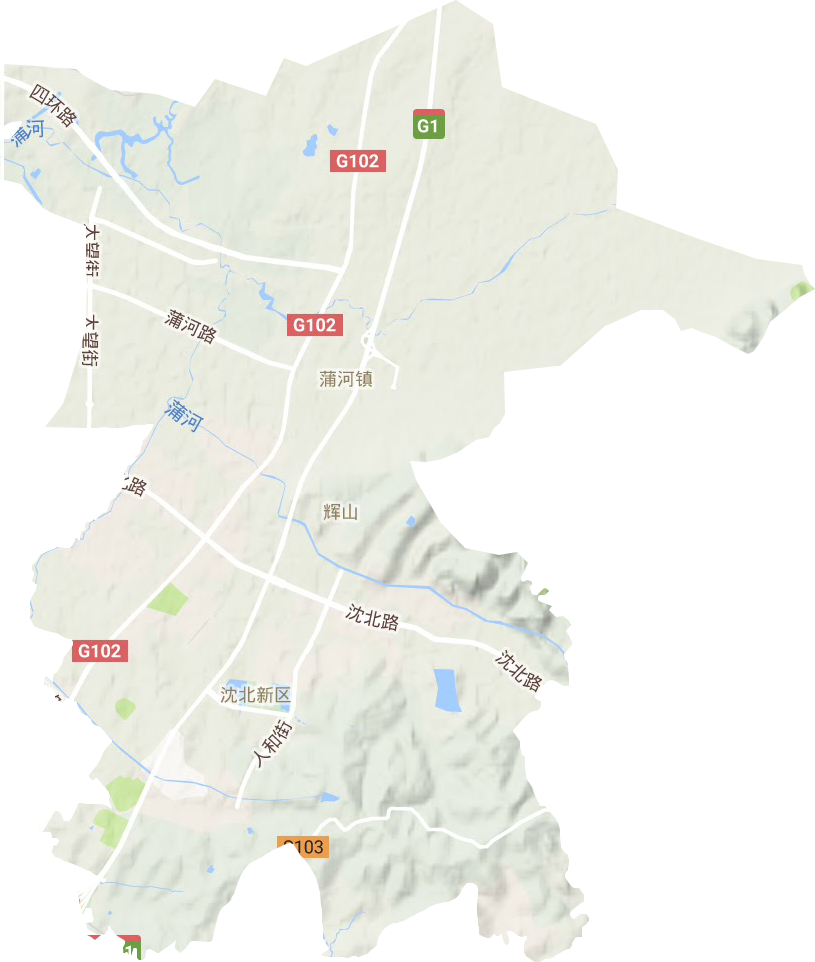 辉山街道地形图