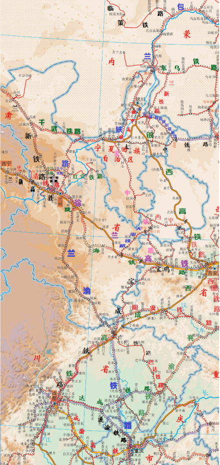 干武铁路及其周边地域示意图