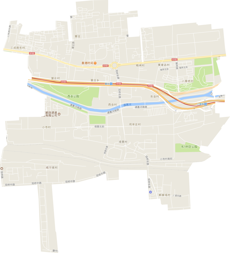 管庄乡街道交通地图
