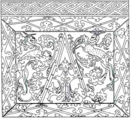 马王堆一号汉墓第三重棺头、足挡漆画1