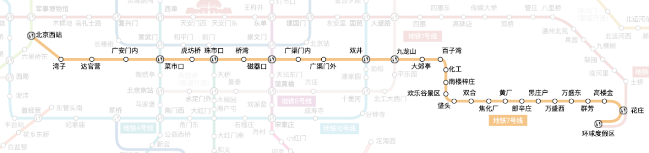北京地铁7号线线路图