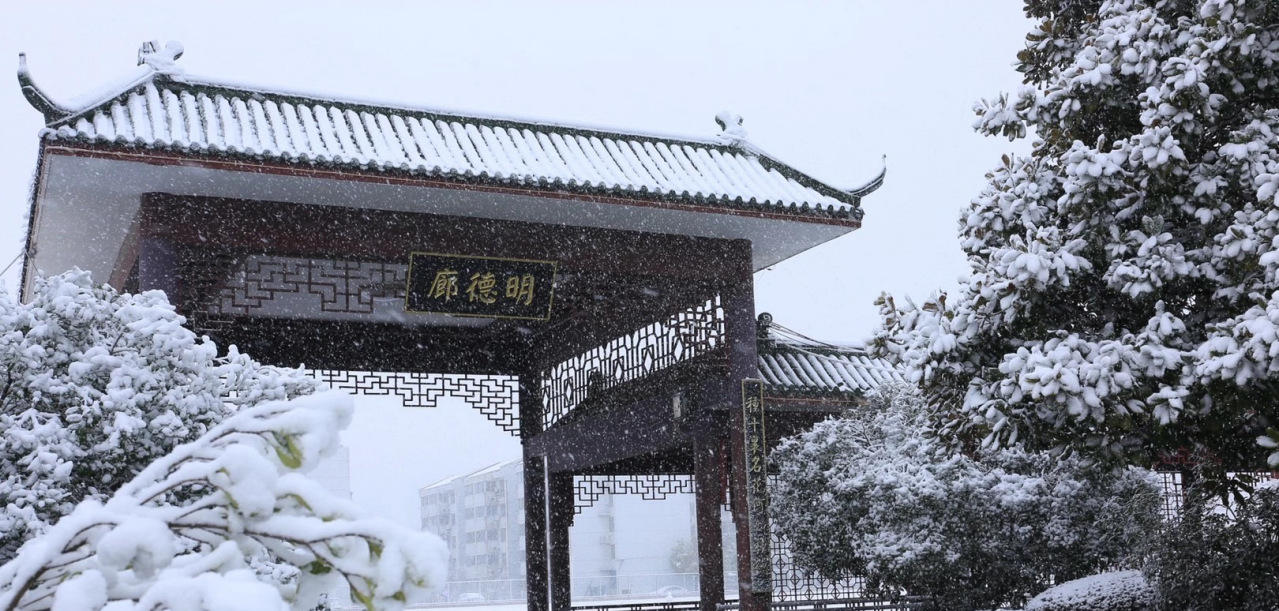 徐州市侯集高级中学雪景校园 