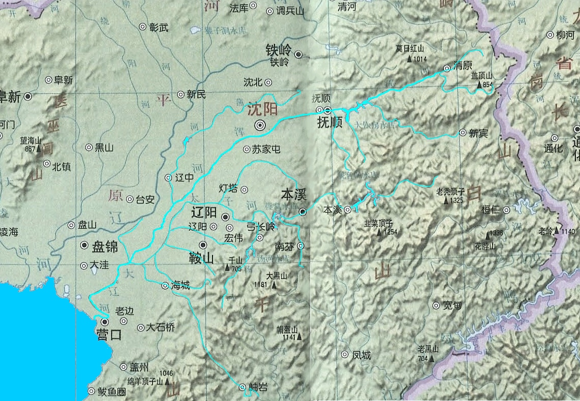 浑河位置及水系分布