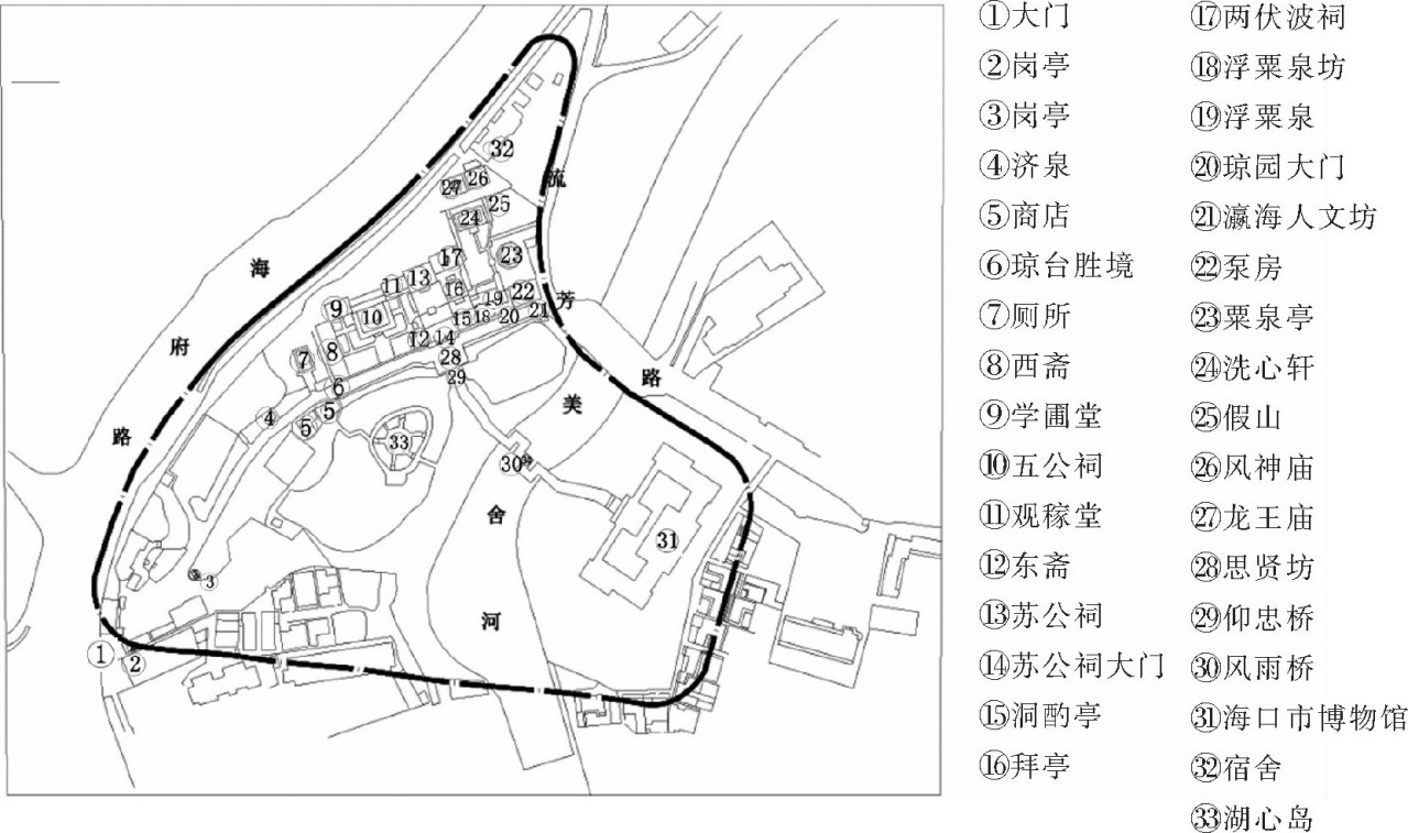 五公祠平面图