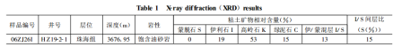 表 1 X-射线粉末衍射鉴定结果