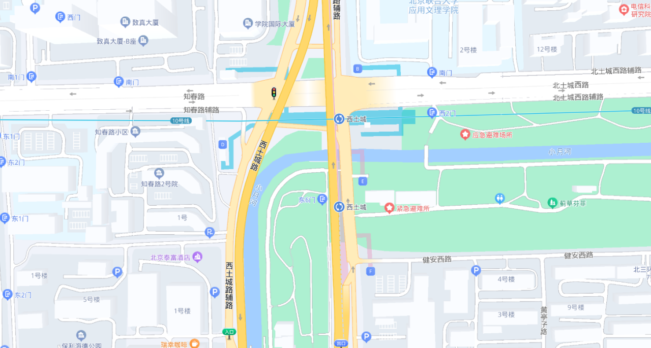 西土城站周边示意图（截至2023年2月）