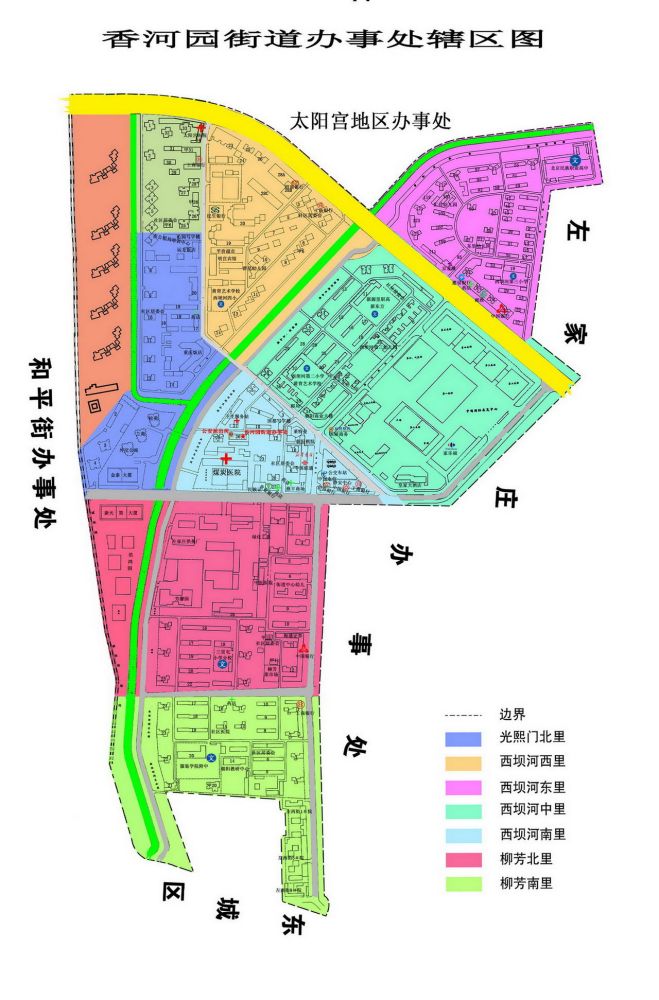 香河园街道政区图