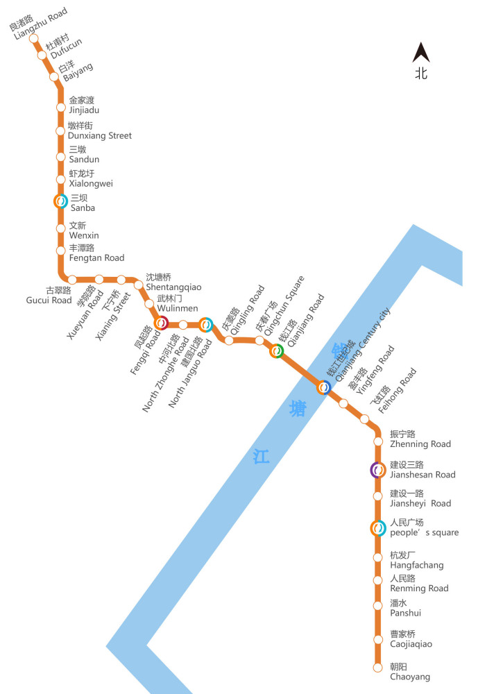 杭州地铁2号线线路走向