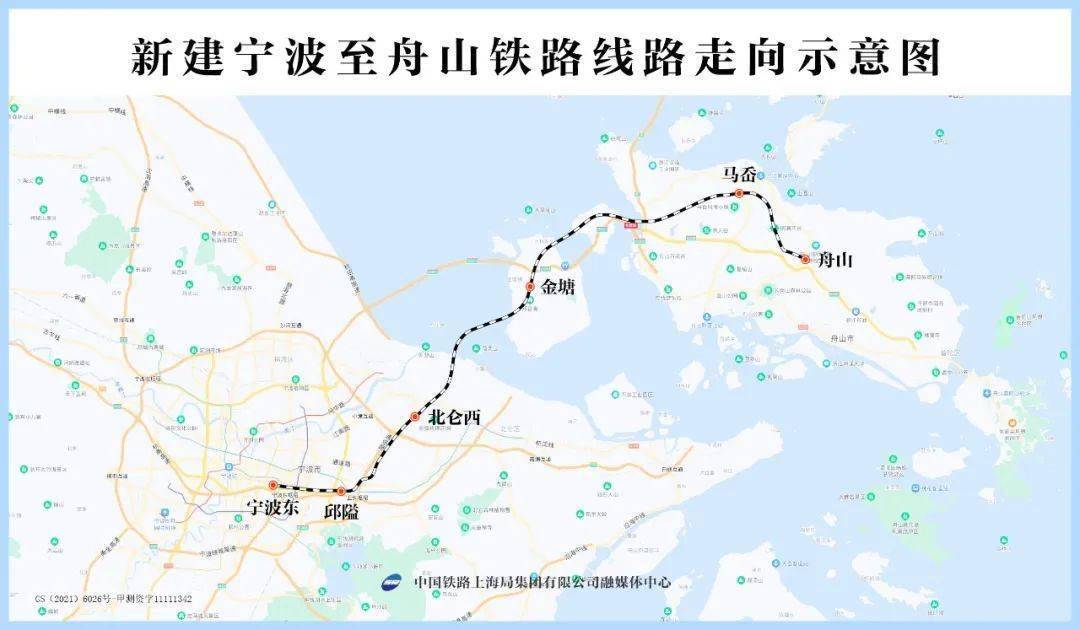甬舟铁路走向图