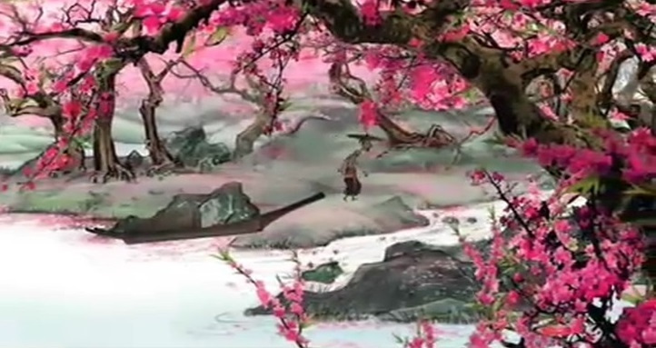 《桃花源记》意境图 