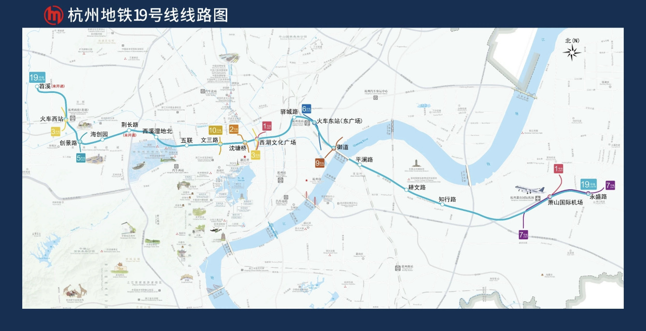 杭州地铁19号线走向示意图