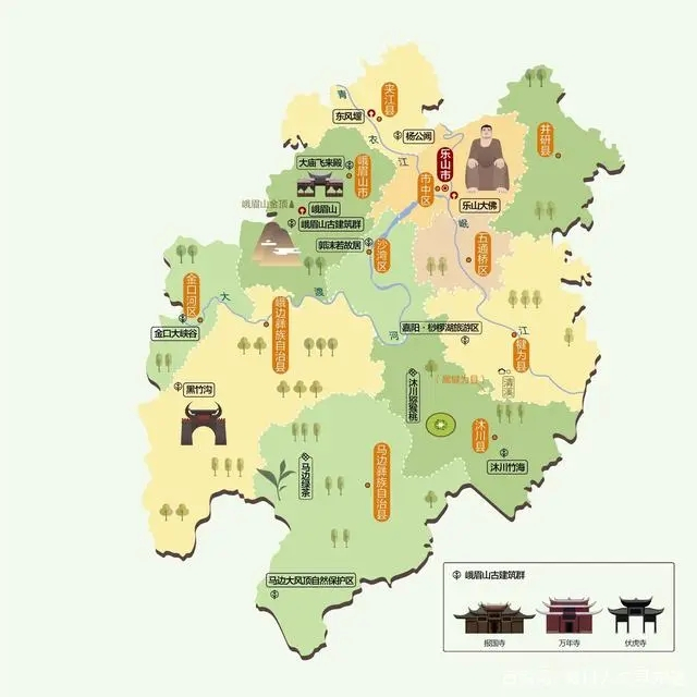 乐山市人文地图