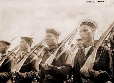 1911年程璧光率清海军访问美国时，清朝海军方队