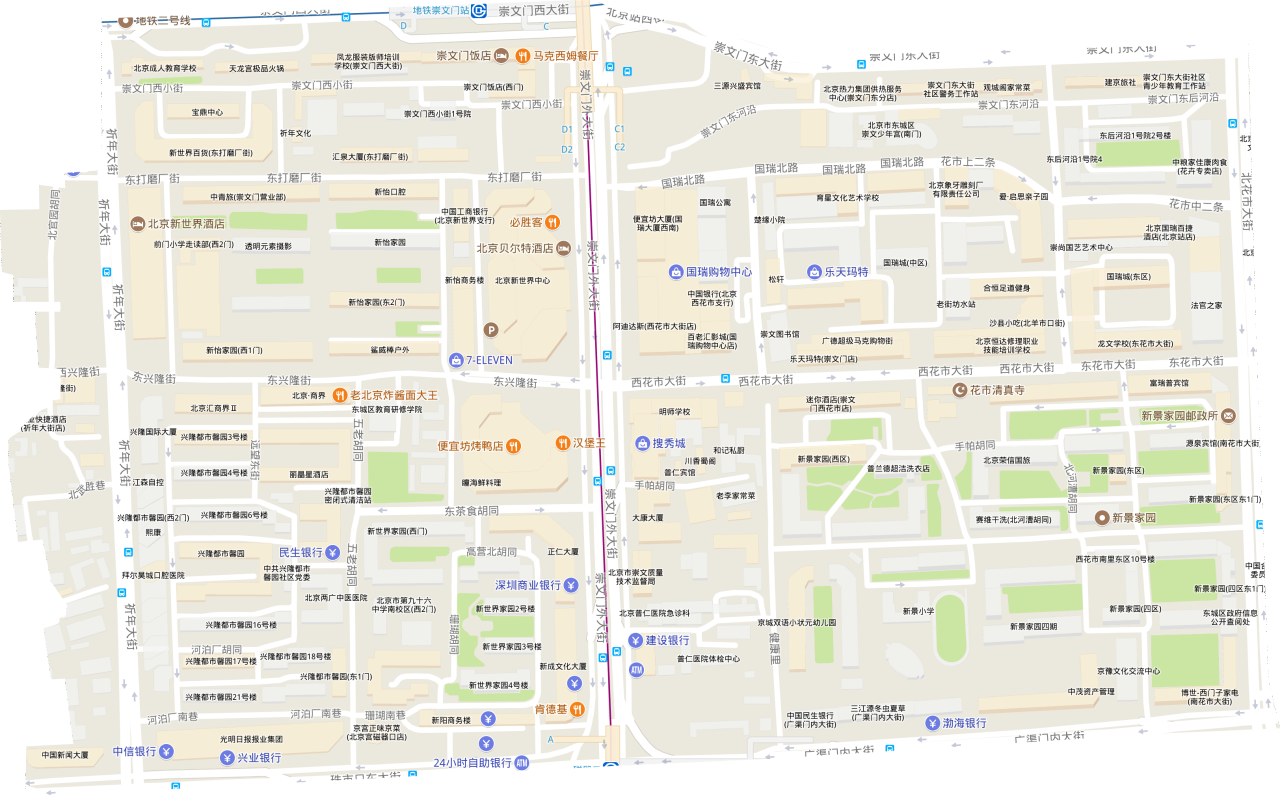 崇文门外街道电子地形图