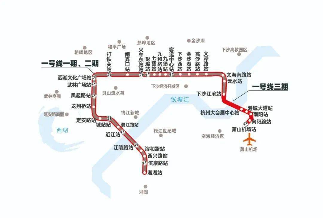 杭州地铁1号线线路图