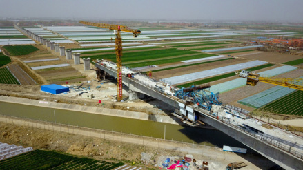 建设中的潍荣高速铁路潍莱段 