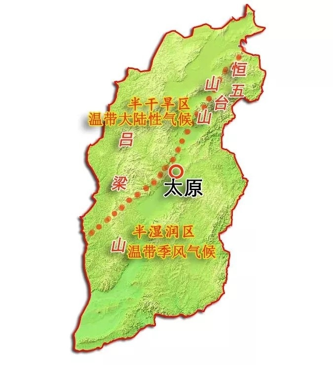 山西气候分界图