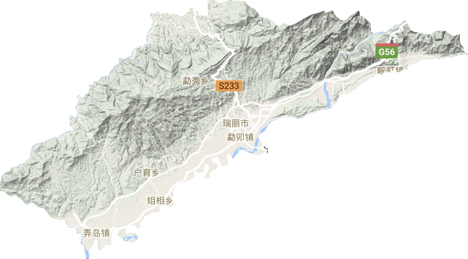 瑞丽市地形图