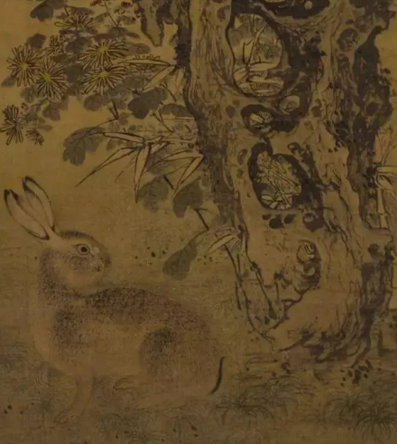 菊石野兔图【明 徐霖】