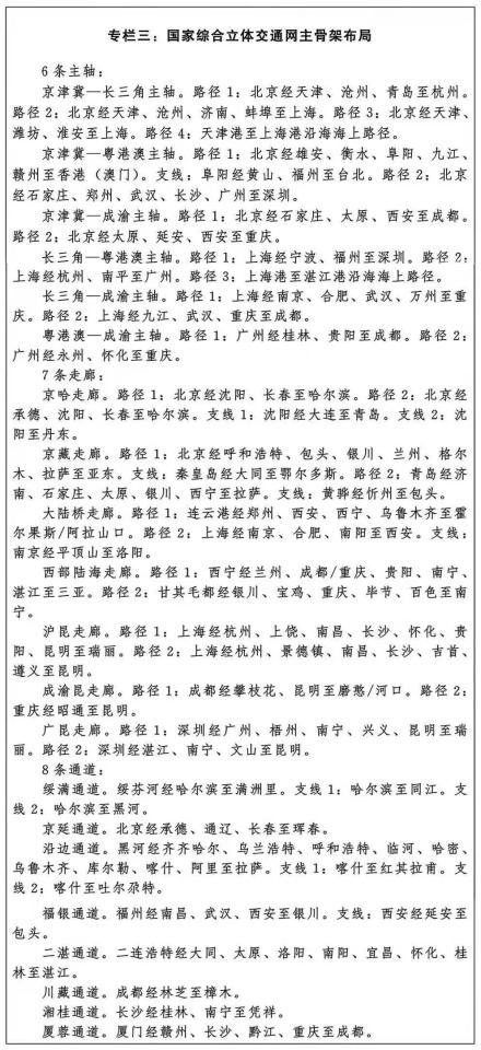 国家综合立体交通网规划纲要