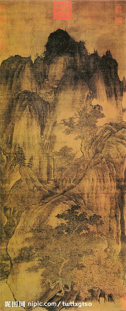 五代 关仝《秋山晚翠图》