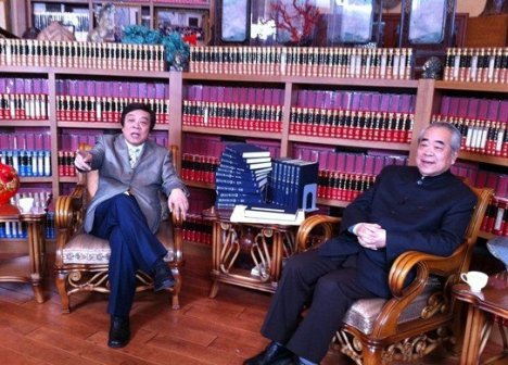 范曾，赵忠祥录制《老赵会客厅》