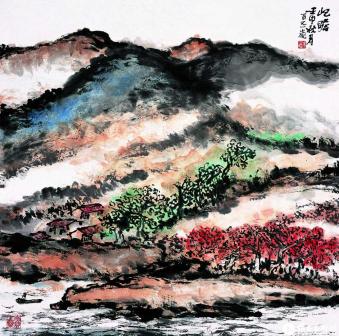  秋山红叶图