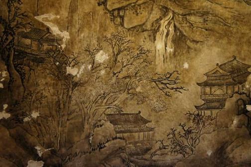 山亭瀑布图（局部）