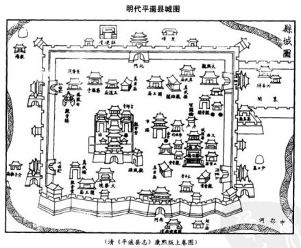 明代古城布局图