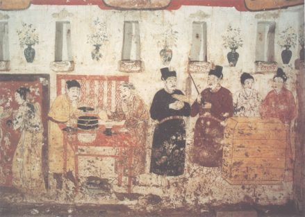 张世卿墓后室西壁壁画