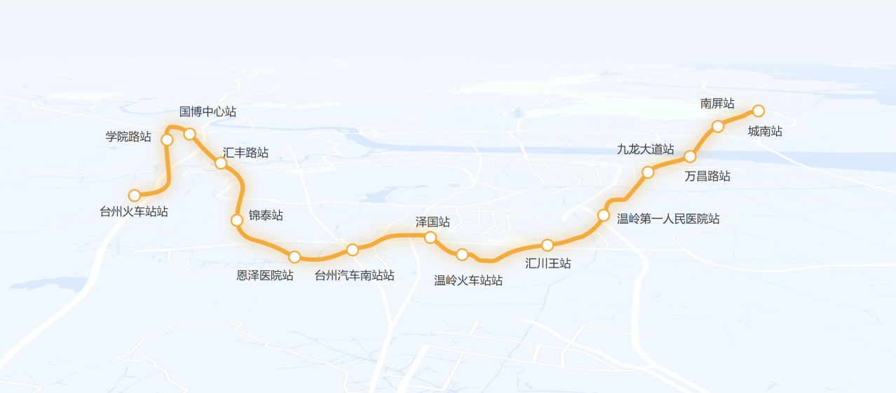 台州市域铁路S1线线路走向图