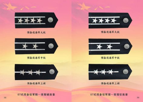 预备役海军军衔硬肩章（07式）