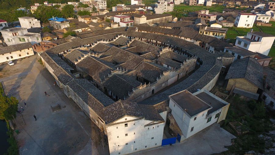 航拍龙南乌石围